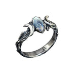 Double Moon Geometry Ring Gemstone Ring