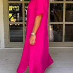 Classy Plain Half Sleeve Midi Dress
