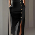 High Waisted Loose Split-Front Split-Joint Skirts