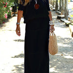Casual Off Shoulder Solid Beach Maxi Dress