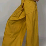 Loose Wide Leg Pockets Solid Color Pants Trousers
