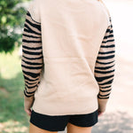Oatmeal Tiger Printed Long Sleeve Sweater