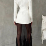 Shes Timeless V-neck Single Button Long Sleeve Waisted Blazer