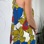 Floral Unique Printed One Shoulder Pocketed Loose Maxi Dress
