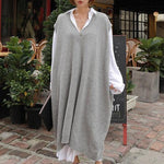 Loose V-neck Woolen Waistcoat