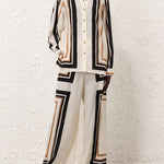 Long Sleeves Loose Plaid Striped Lapel Blouses&Shirts Tops