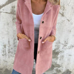 Morwenna | Long Sleeve Button Coat with Pockets