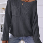 Pocket Oversized Knitted Pullover Sweater