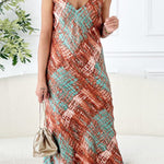 Goya snakeskin strap deep v-neck dress