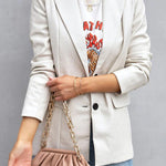 FASHION AFFAIRS POCKETED FAUX LEATHER BLAZER