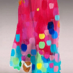 Loose Sleeveless Contrast Color Printed V-Neck Maxi Dresses