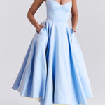 Suspender V-Neck Sleeveless Tutu Maxi Dress