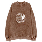 Winter Wonderland Hot Cocoa And Fuzzy Socks Vintage Sweatshirt