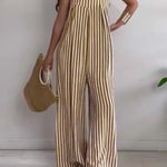 Women's Loose Casual Striped Jumpsuit