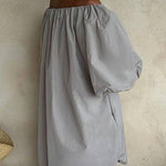 Casual Solid Shoulder Loose Dress