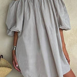 Casual Solid Shoulder Loose Dress