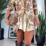 Retro Floral Print Blazer