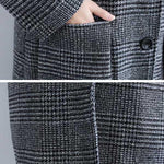 Loose Plaid Woolen Hood Coat