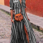 BOHEMIAN MULTICOLOR STRIPED DRESS