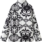 Loose Stand Collar Printed Casual Cotton Jacket