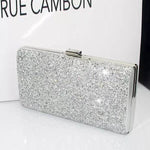 Silver rhinestone evening clutch