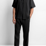 BLACK PLEATED SUMMER SET