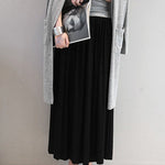 Casual Solid Color Elasticity Waist Pleated Skirts