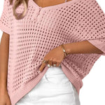 Women's Summer Hollow Out Crochet Knit Tops Beach Coverup