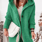 Hooded Knitwear Hood Collar Temperament Commuting Loose Cardigan Women's Sweater