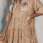 Sequined Layered Babydoll Dress