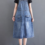 Original Sleeveless With Pocket Denim Dress