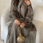 Loose Solid Color Long Sleeves Maxi Dresses