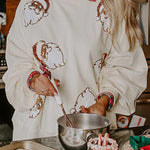 Christmas Claus Sequined Casual Loose Sweatshirt