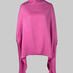 Batwing Sleeves Irregular clipping Solid Color Stand Collar Blouses&shirts Tops