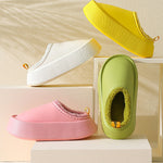 Home Non-Slip Keep Warm Velvet Waterproof Solid Color Slippers