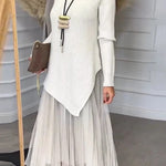 Jensine Pleated Tulle Tank Loose Midi Dress