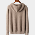 PURE EXTRA-FINE MERINO WOOL RIBBED ZIP HOODIE