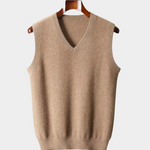 PURE EXTRA-FINE MERINO WOOL V-NECK VEST