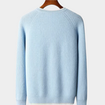 PURE EXTRA-FINE MERINO WOOL TWO TONE CREWNECK