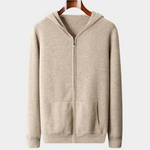 PURE EXTRA-FINE MERINO WOOL ZIPPER HOODIE