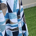 A-Line High Waisted Contrast Color Pleated Pockets Round-Neck Maxi Dresses