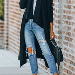Fireside Pocketed Oversized Drape Neckline Knit Cardigan