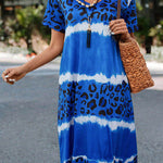 Gradient Leopard Print Casual Midi Dress