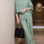 Long Sleeves Loose Solid Color High Neck Blouses&Shirts Tops
