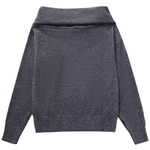 Off-shoulder Casual Loose Knit Sweater