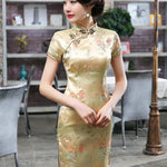Dragon Phoenix Printed Short Cheongsams
