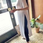 Casual Simple Split-Side Designed Long T-Shirt