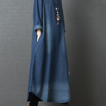 Loose Denim Shirt Maxi Dresses