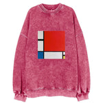 Composition With Red Blue And Yellow Vintage Sweatshirt