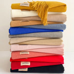 Solid Color Tasseled Scarf Scarfs&Hats